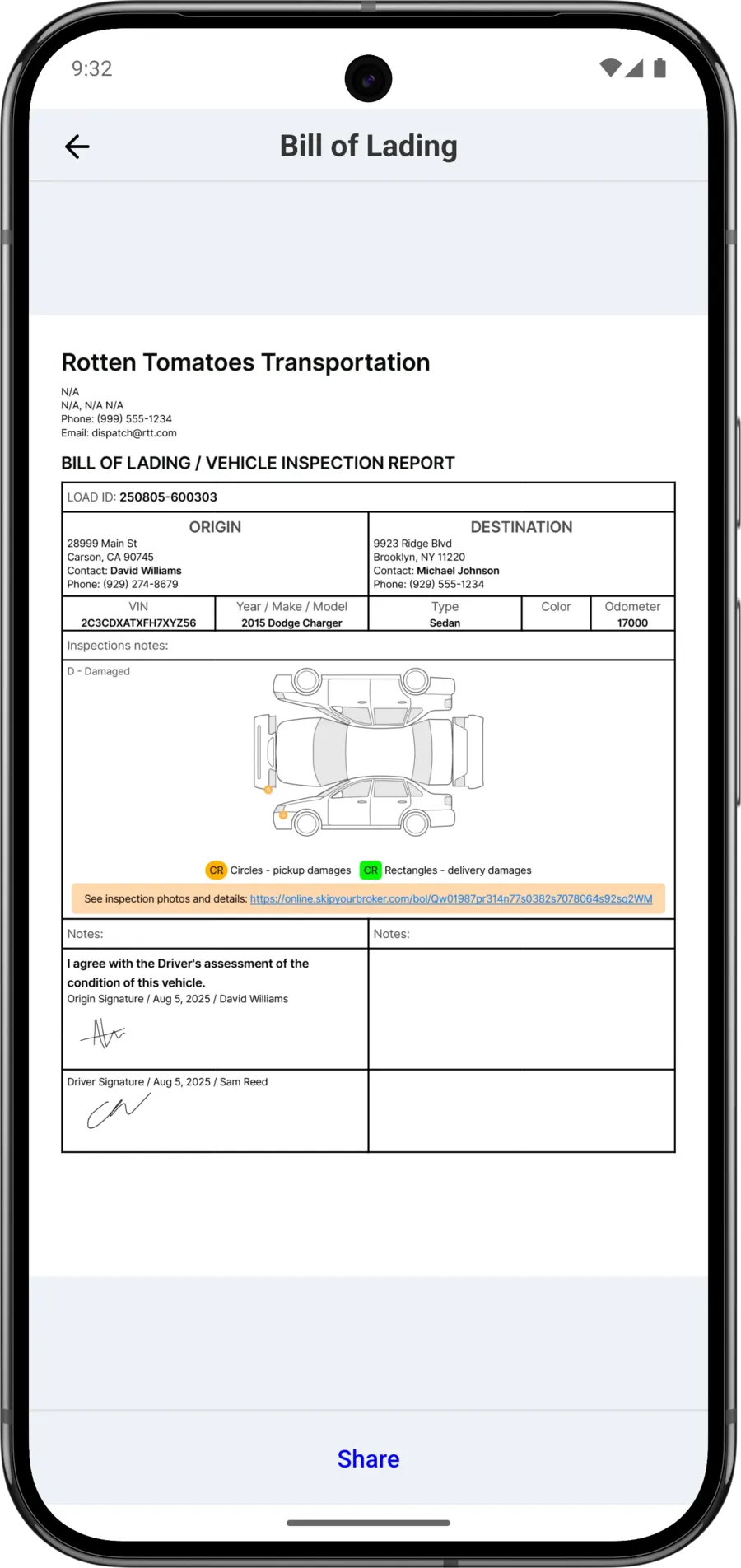 Digital BOL and inspections