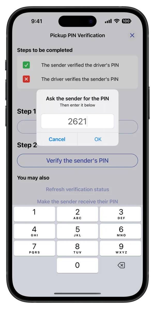 PIN Verification & BOL Delivery